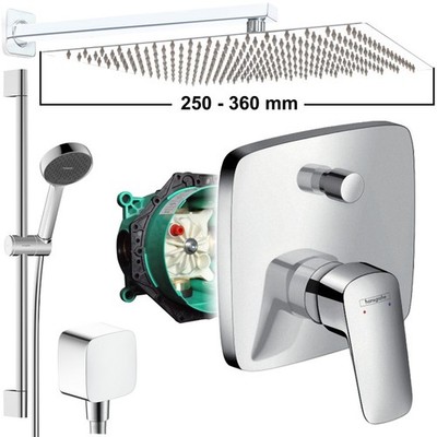 Hansgrohe Duscharmatur Logis Unterputz Regendusche Ibox Duschset [Gr. S/L/XXL]