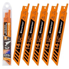 5-Piece 6 Inch 14TPI Heavy Metal Cutting Reciprocating Saw Blades,Suitable fo