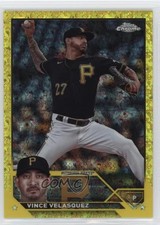 2023 Topps Chrome Update Yellow Mini-Diamond Refractor 34/75 Vince Velasquez ff8