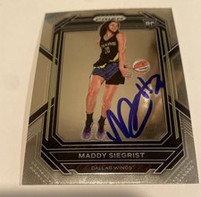 2023 Panini Prizm WNBA Maddy Siegrist Autographed Card Dallas Wings TC1934