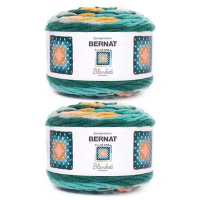 2 Pack Blanket Granny Square Seaside Shine Yarn 240g 8.5oz #6 Super Bulky
