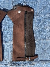 Never Used medium brown suede half chaps