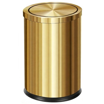 Huaqinglian Stainless Steel Gold Trash can with Flipping Lid 2.4gallon Finger...