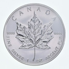 Better Date - 2004 Canada 5 Dollars - 1 Oz Maple Leaf World Coin- Silver *355