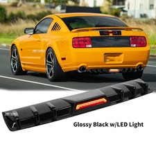For Ford Mustang Gt Car Rear Bumper Diffuser Fins Spoiler W Led Running Light For Ford Mustang Gt Car Rear Bumper Diffuser Fins Spoiler W Led Running Light