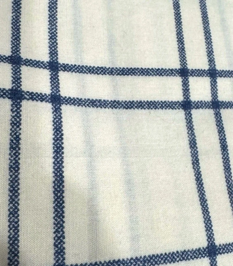 Juego de Funda de Almohada Martha Stewart Vintage Talla King Crema y Azul Mezcla de Algodón a Cuadros Foto 2 de 4