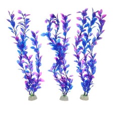 3 Pcs Artificial Aquatic Plant for Fish Tank Landscape Plants Decoration, Purple