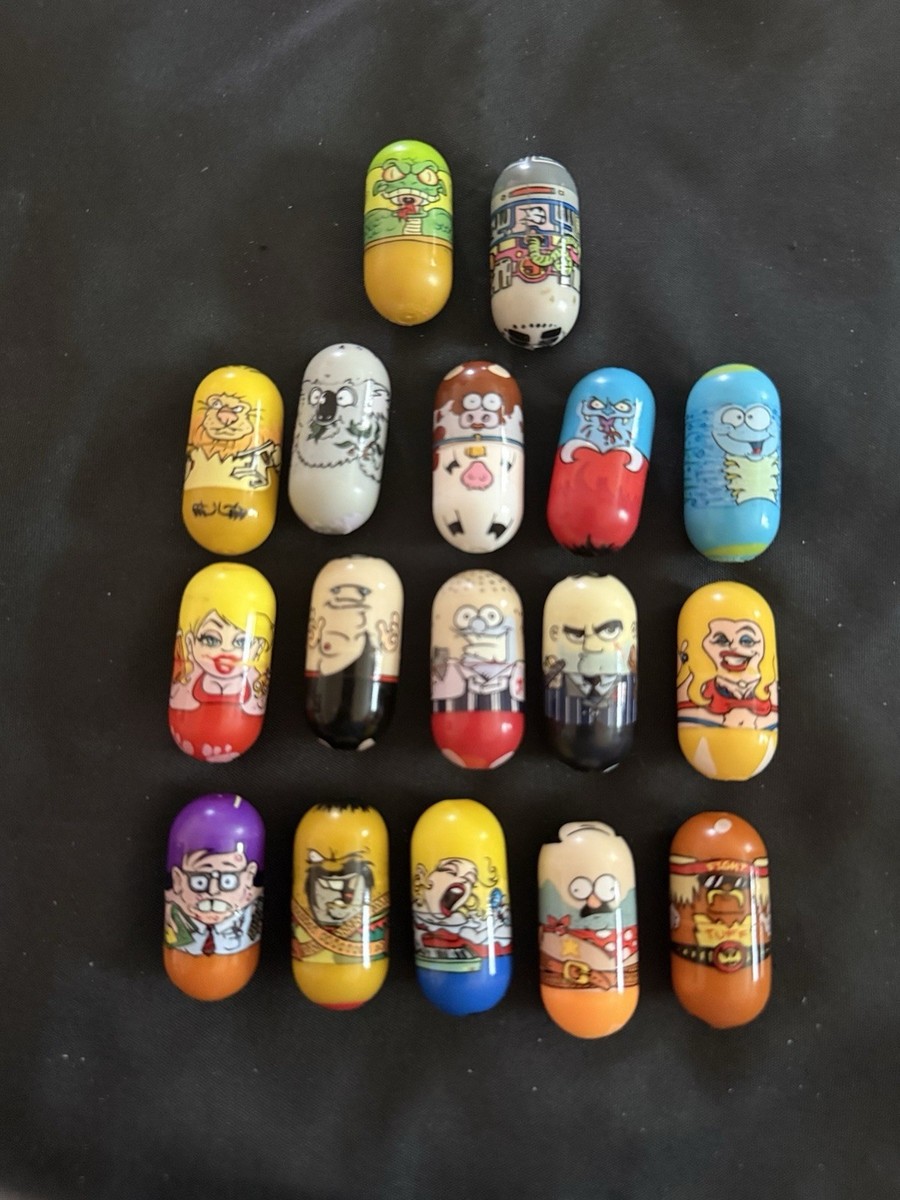 Vintage Mighty Beanz Moose LOT OF 17 Caterpillar Bionic Tuff