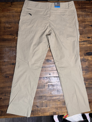Columbia Omni-Shade UPF 30 Beige Straight Leg Hiking Pants Size 16 NWT