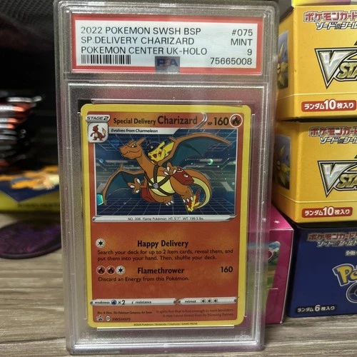 2022 SWSH BSP #75 “Special Delivery Charizard” Pokémon Center UK Promo PSA 9