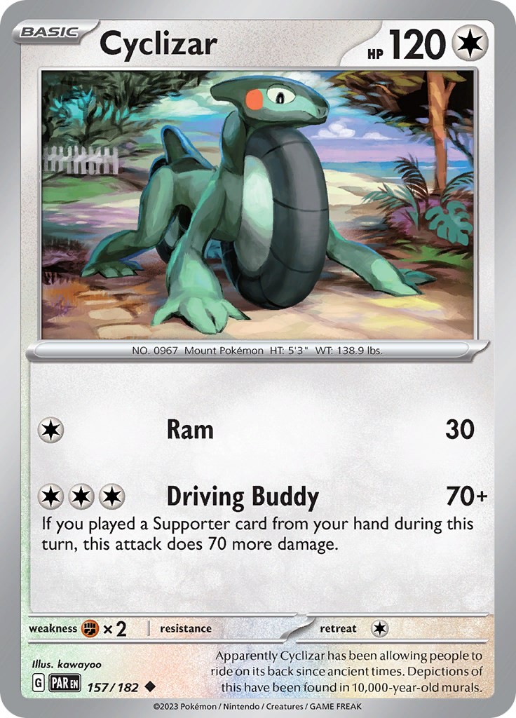 Cyclizar-Pokemon-157/182-Paradox Rift-Reverse Holofoil-Uncommon-NM-kawayoo
