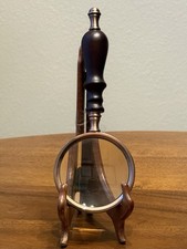 Magnifying Glass Brass Handheld Magnifier with Wooden Handle