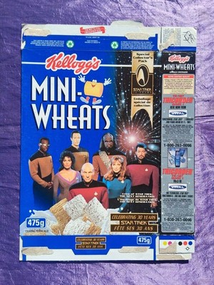 Star Trek 30th Anniversary 1996 Kellogg's Mini Wheats Empty Cereal Box TNG