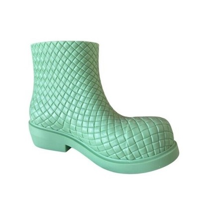 Bottega Veneta 764422 Pistachio Green Women's Rubber Fireman Boots, 38