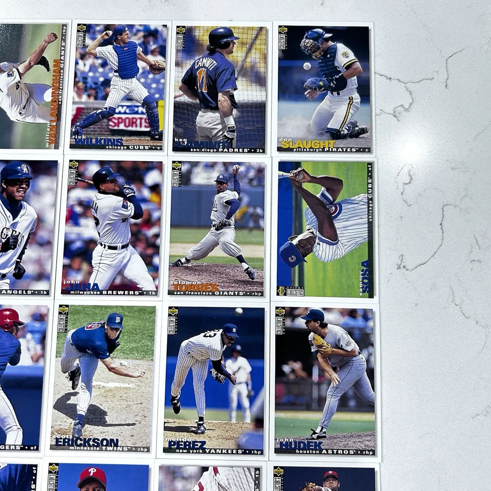 Lote de 25 tarjetas de béisbol Upper Deck 1995 estrellas Scott Erickson Terry Mulholland Foto 3 de 4