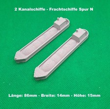 2x Kanalschiff Frachtschiff Schiff - Spur N - 3D Druck PLA 2 Farben (1)