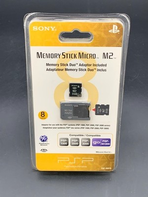 Genuine Sony 4GB Memory Stick Micro M2 with adapter for Sony PSP - Sealed