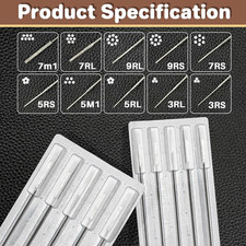 50PCS Tattoo Needles Set Disposable Assorted 3RL 5RL 7RL RS M1 Professional
