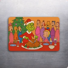 3x 2 Vintage How the Grinch Stole Christmas Who Feast Fridge Refrigerator Magnet