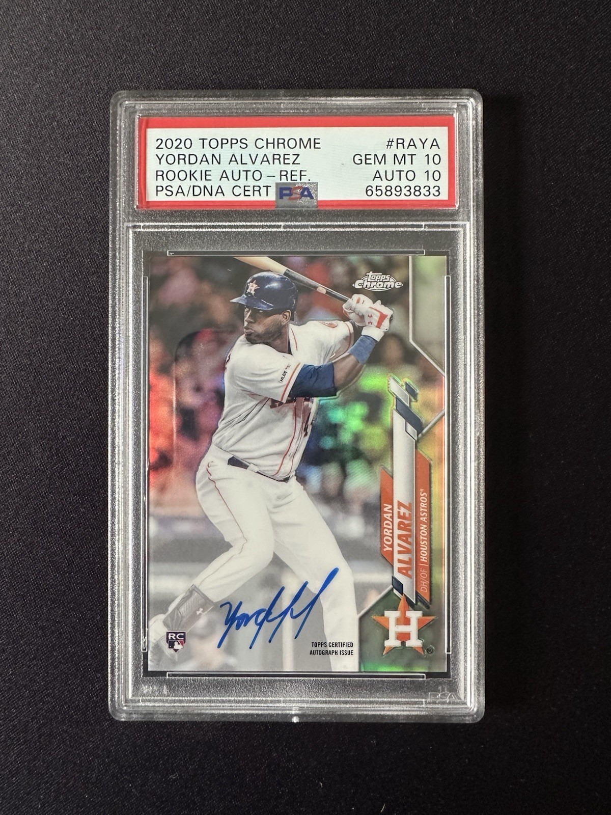 2020 Topps Chrome Yordan Alvarez Refractor Auto /499 PSA 10