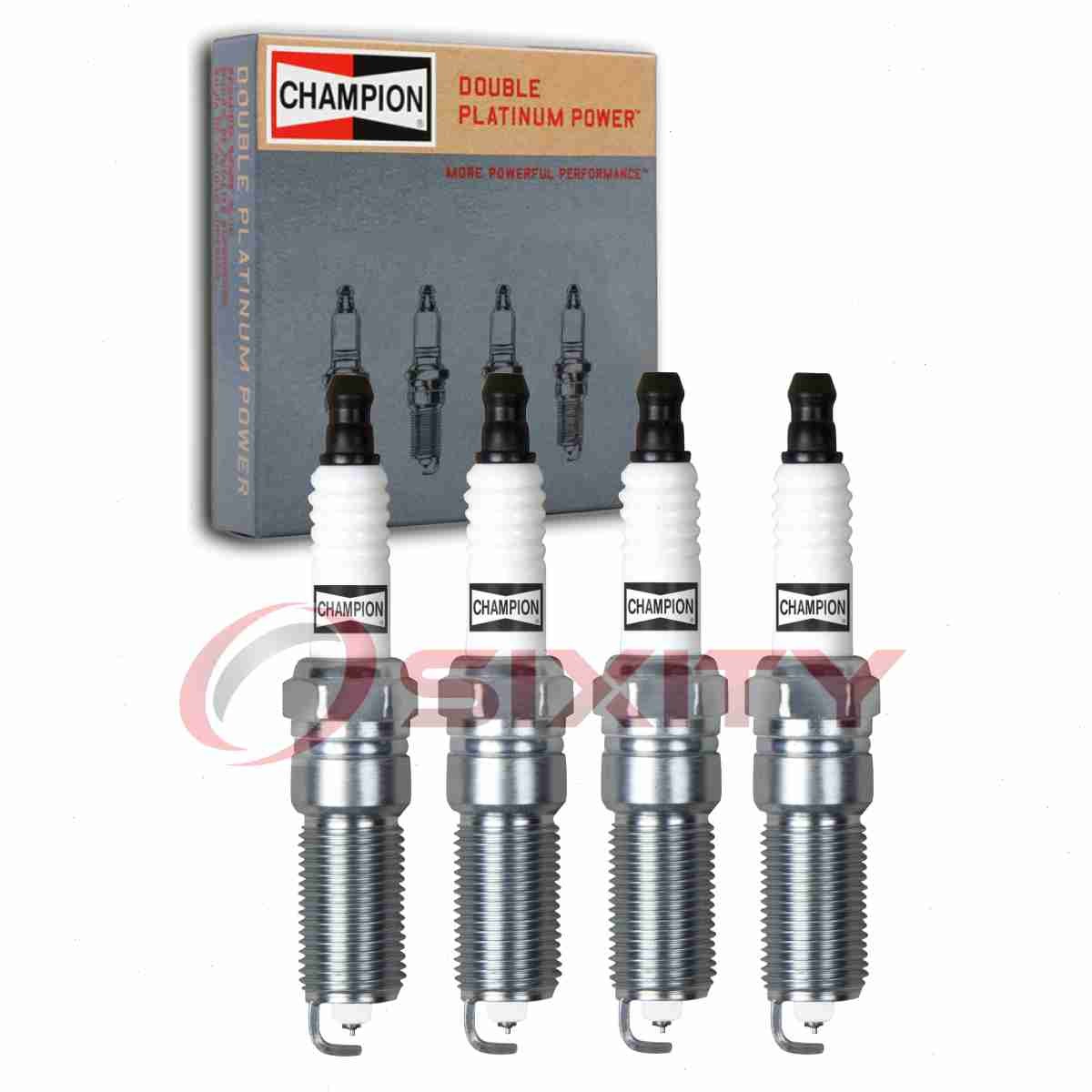 4 pc Champion Double Platinum 7570 Spark Plugs for SPLZTR5A13 RE14PMPB 4998 ew