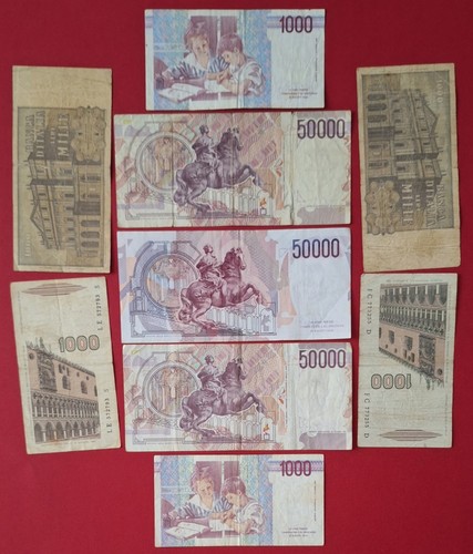 50000 Lire 1983/1992 ITALY 1000 Lire 1990 1000 Lire 1982 1000 Lire 1969 - Picture 2 of 7