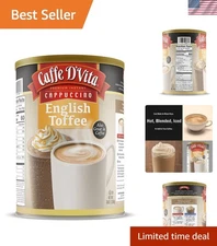 Rich English Toffee Instant Cappuccino Mix - Gluten Free & Decaffeinated 3 Lb