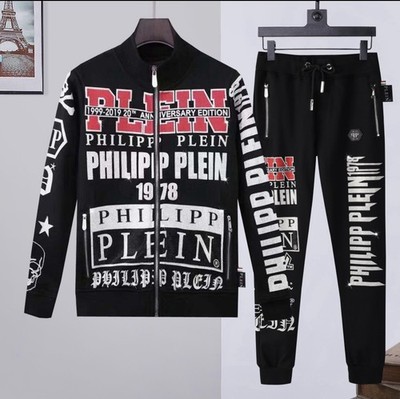 Philipp Plein 20th Anniversary Edition Trainingsanzug Set Herren schwarz Grafik