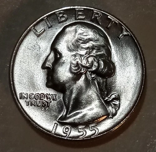 🟅 UNC 1955 90% Silver Wash. Quarter 25¢ - 71-Year-Old Coin