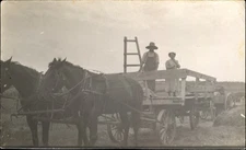 RPPC farmers farm man woman horses hay wagon ~ RPPC real photo 1910-1930