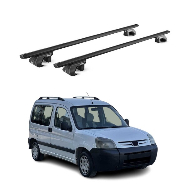 DachträGer GrundtäGer FüR Peugeot Partner Mk1 2002-2008 FL 90Kg Alu Schwarz ABE-image