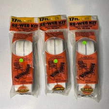 VTG Arden Paradise Lawn Chair Webbing Re-Web Kit 17ft X 2 1/4” Wide White Lot 3