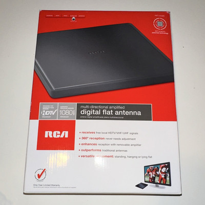 RCA ANT1450BR Multi-Directional Amplified Indoor Flat HDTV Antenna 30mi