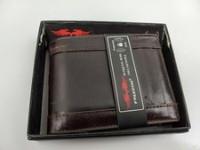 Freedom Men's Brown Leather RFID Block Bi-Fold Wallet NEW
