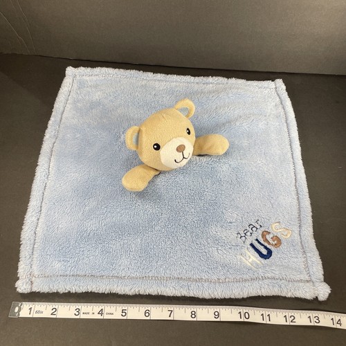 Cutie Pie Baby Gear Teddy Bear Hugs Baby Lovey Security Blanket Blue Tan 15” - Picture 4 of 8