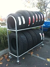 Tire Rack Heavy Duty Rolling 2 Tier Portable