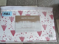 NEW FULL FLANNEL SHEET SET PINE TREE PRINT DOUBLE SIZE SHEET SET ARCTIC HOLIDAY