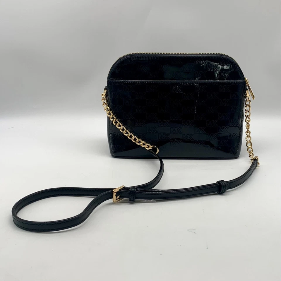 Bolso Bandolera Michael Kors Negro Cindy Charol Grande Cúpula Foto 2 de 4