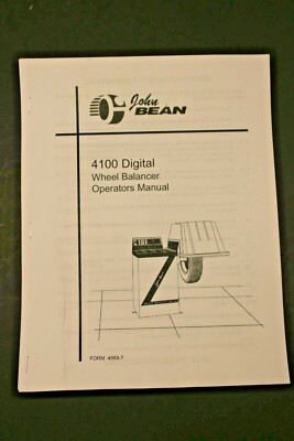 FMC / John Bean 4100 Digital Wheel Balancer Operating Manual