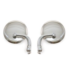 COPPIA MORSETTI SPECCHIETTI ACCIAIO INOX CROMATO JAGUAR XK140 XK150 1954-1961 2 PEZZI