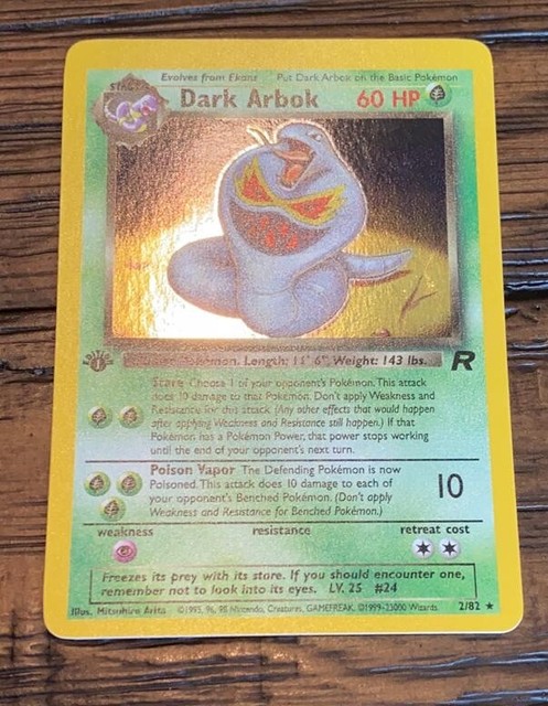 Dark Arbok Holo 1st Edition MINT OC GRADE MISCUT RARE!!! Pokemon Card