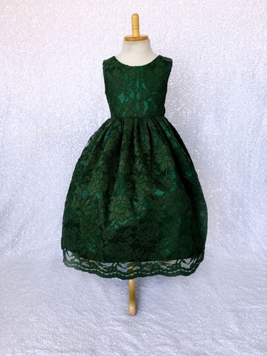 French Lace Floral Multi Color V-Back Junior Infant Dress Wedding Birthday Party - Picture 19 of 66