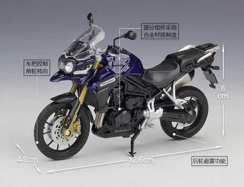 1:18 Welly Triumph Tiger Explorer Motorcycle Bike Model New in Box - Bild 2 von 4