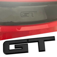 Black GT Emblem Trunk Rear Tail Badge 3D SPORT Car Sticker For Mustang Shelby