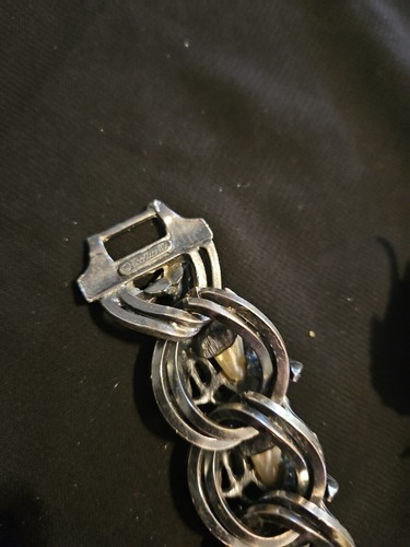 Vintage Botticelli Kunstperle Antik Silberton Armband Brosche & Ohrringe Set - Bild 10 von 14