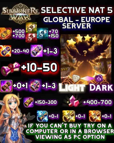 SummonerWar GLOBAL EUROPE LD TONS Scrolls SELECTIVE (COMPLETE)