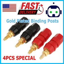 4X Gold Plated Audio Speaker Terminal 4mm Binding Post Banana Jack Plug Adapter
