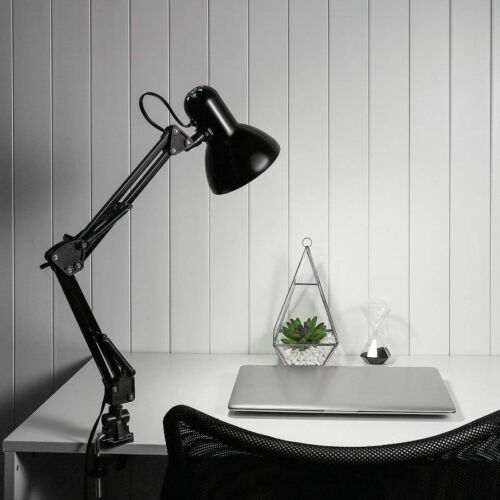 LAMPADA DA TAVOLO ESTETISTA 60W SNODABILE E ORIENTABILE E27 CON MORSETTO O BASE - Foto 6 di 7