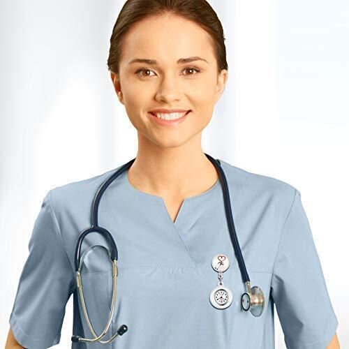 Retractable Nurse Watch Clip On with Secondhand Stethoscope Lapel 1pc white-a - Picture 3 of 6