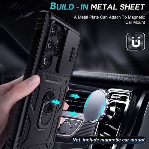 Per Samsung Galaxy S23 Custodia Ultra Antiurto, Supporto Anello Magnetico Cover Nero - Foto 6 di 16